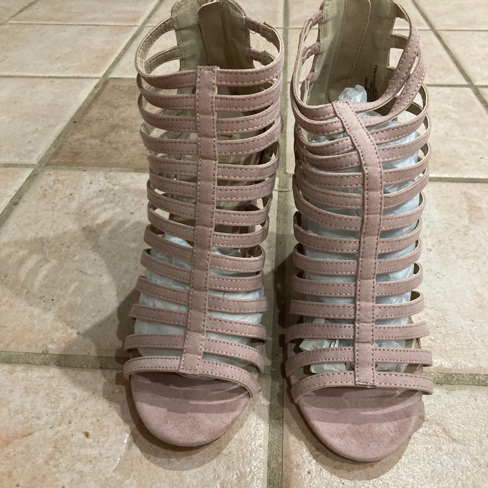 Brand New Pink/Rose Heeled Sandals Size 9